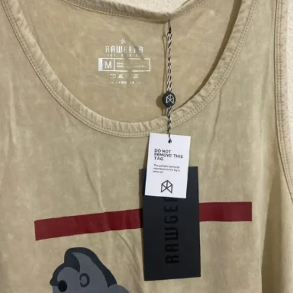 RAW GEAR Men's Acid Wash-Look Tank Top Size M - Picture 3 of 4